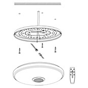 Eglo Plafondlamp, rond Milazzo (Ø x h: 39 x 5,5 cm, Wit) | BAUHAUS