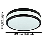 Eglo Led-plafondlamp Palermo (Zwart/Wit, Warm wit) | BAUHAUS