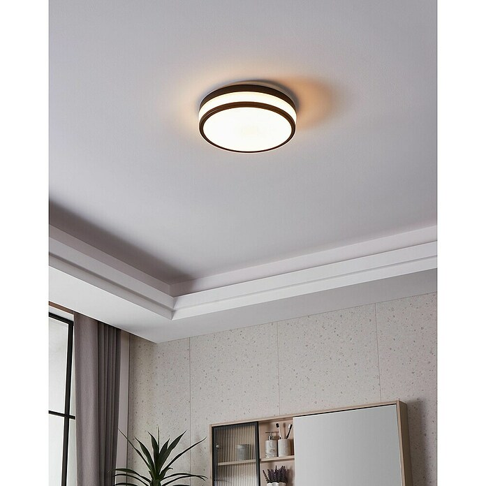 Eglo Led-plafondlamp Palermo (Zwart/Wit, Warm wit) | BAUHAUS