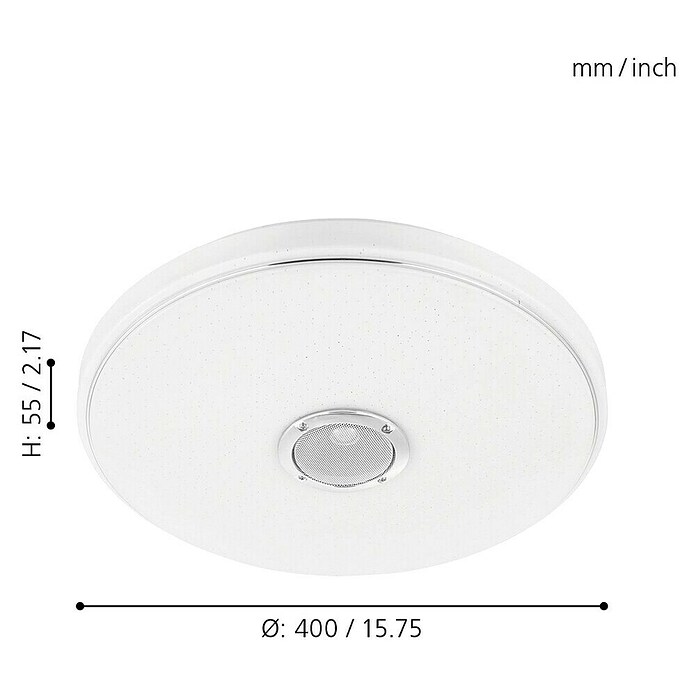 Eglo Plafondlamp, rond Milazzo (Ø x h: 39 x 5,5 cm, Wit) | BAUHAUS