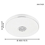 Eglo Plafondlamp, rond Milazzo (Ø x h: 39 x 5,5 cm, Wit) | BAUHAUS