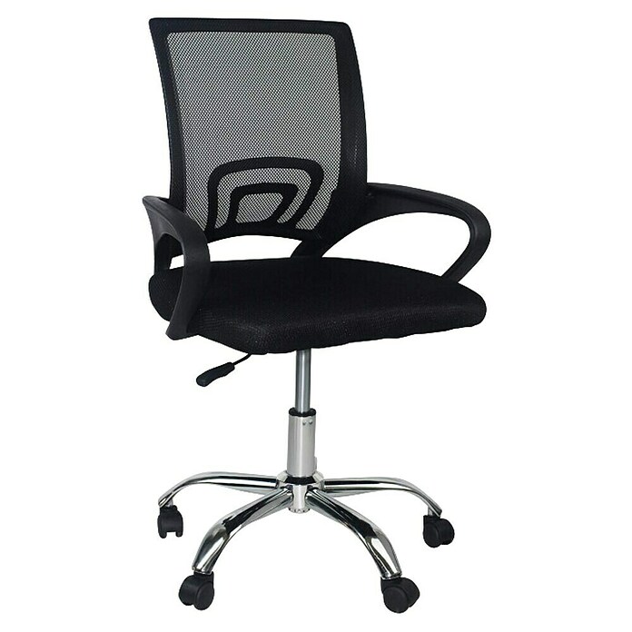 Silla de oficina Nero (Negro, Reposabrazos) | BAUHAUS