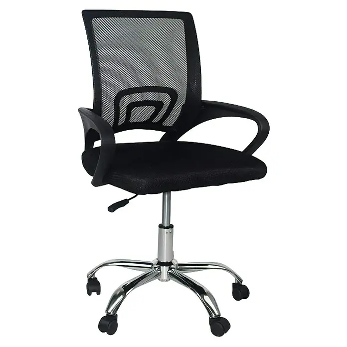 Silla de oficina Nero - Negro, Reposabrazos - Silla de oficina ergonómica con respaldo de malla transpirable y altura ajustable para una comodidad óptima en el lugar de trabajo. La silla ofrece un asiento cómodo.