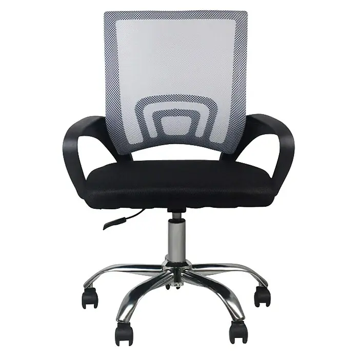 Silla de oficina Bianco - Blanco, Reposabrazos - Silla de oficina con asiento negro y respaldo de malla en blanco/negro para una comodidad óptima en el día a día laboral.