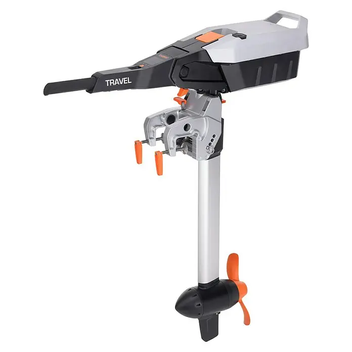 Torqeedo Elektro-Außenbordmotor Travel S - 1.100 W, Pinnensteuerung, Schaftlänge: 625 mm - Bild eines Torqeedo Travel Elektromotors, ideal für kleine Boote. Leise, effizient und umweltfreundlich für entspannte Fahrten auf dem Wasser.