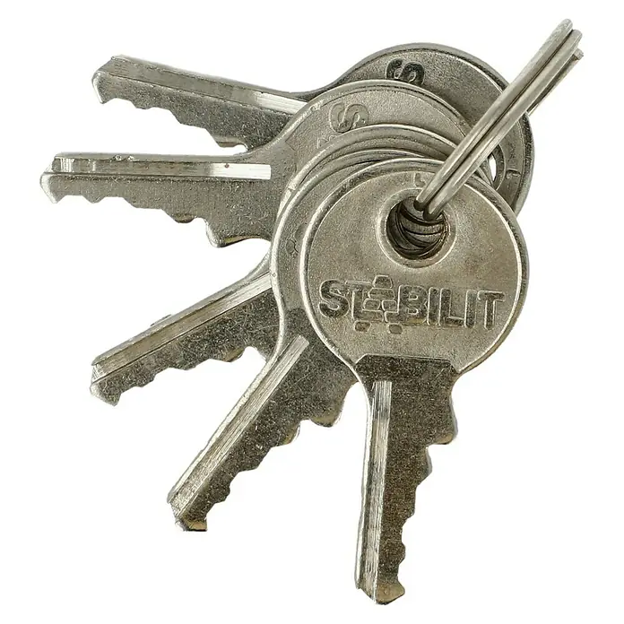 Stabilit Vorhängeschloss-Set A20-2 Gleichschließend - 2 Stk., Breite: 21 mm - Ein Schlüsselbund der Marke Stabilit mit mehreren Schlüsseln an einem Schlüsselring, ideal für Sicherheit.