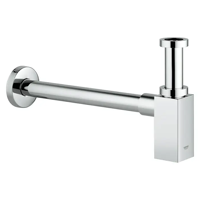 Grohe Waschtisch-Siphon - 1 ¼″, Durchmesser: 32 mm, Verchromt - Ein glänzender, verchromter Siphon von Grohe. Das Eckige Design fällt ins Auge und sorgt für einen modernen Blickfang unter dem Waschbecken.