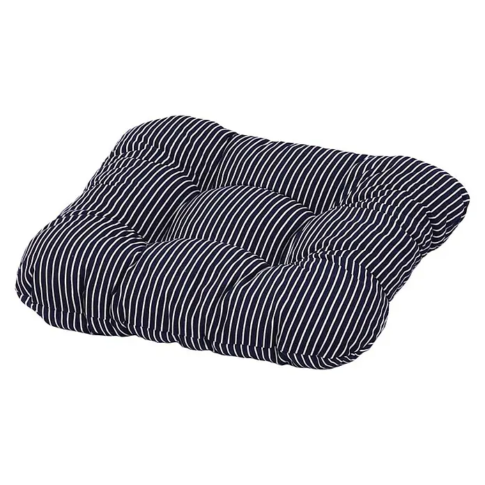 Sunfun Sitzkissen Susa - L x B x H: 38 x 38 x 4 cm, Farbig sortiert, 52% Polyester, 48% Baumwolle - Gestreiftes Sitzkissen: Bequemes blau-weiß gestreiftes Kissen für zusätzlichen Komfort. Perfekt für Stühle, Bänke oder einfach für den Boden zum Entspannen.