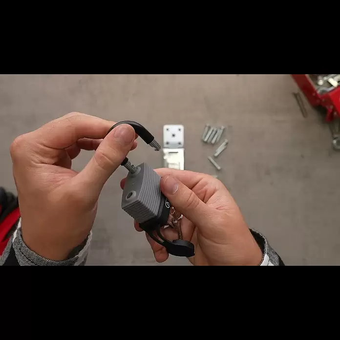 Abus Überfalle mit Vorhangschloss 100/100 Überfalle + 70AL/45 - Bügelinnenhöhe: 25 mm - Abus berfalle mit Vorhangschloss 100/100 berfalle + 70AL/45