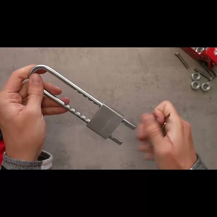 Abus Vorhängeschloss Titalium 64TI/50 HB60-150 Gleichschließend - B x H: 50 x 77 mm, Bügelstärke: 8 mm, Material Bügel: Gehärteter Spezialstahl - Abus Vorhngeschloss Titalium 64TI/50 HB60-150 Gleichschlieend