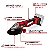 Einhell Power X-Change 18V Akku-Winkelschleifer Axxio 36/230 Q (36 V, Ohne Akku, Durchmesser Scheibe: 230 mm) | BAUHAUS