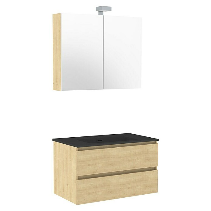 Allibert Badmeubelset Alma (Eik Arlington, Voorgemonteerd, Breedte spiegelkast/spiegel: 60 cm) | BAUHAUS