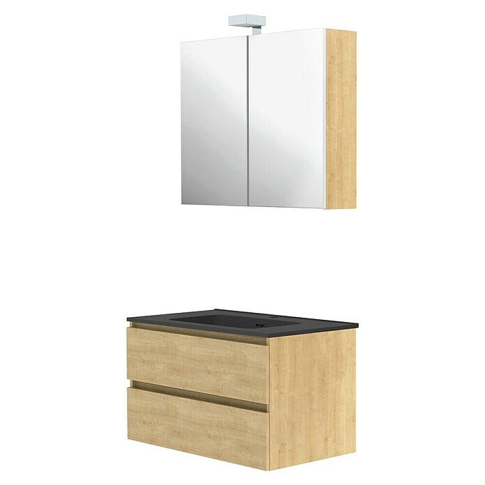 Allibert Badmeubelset Alma (Eik Arlington, Voorgemonteerd, Breedte spiegelkast/spiegel: 60 cm) | BAUHAUS