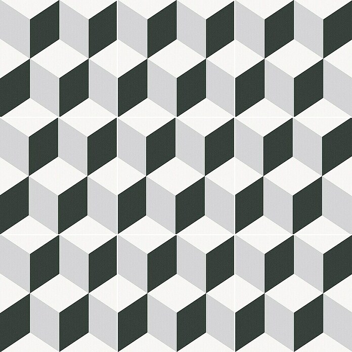 Feinsteinzeugfliese Barcelona Cube (24,8 x 24,8 cm, Weiß/Grau, Matt) | BAUHAUS