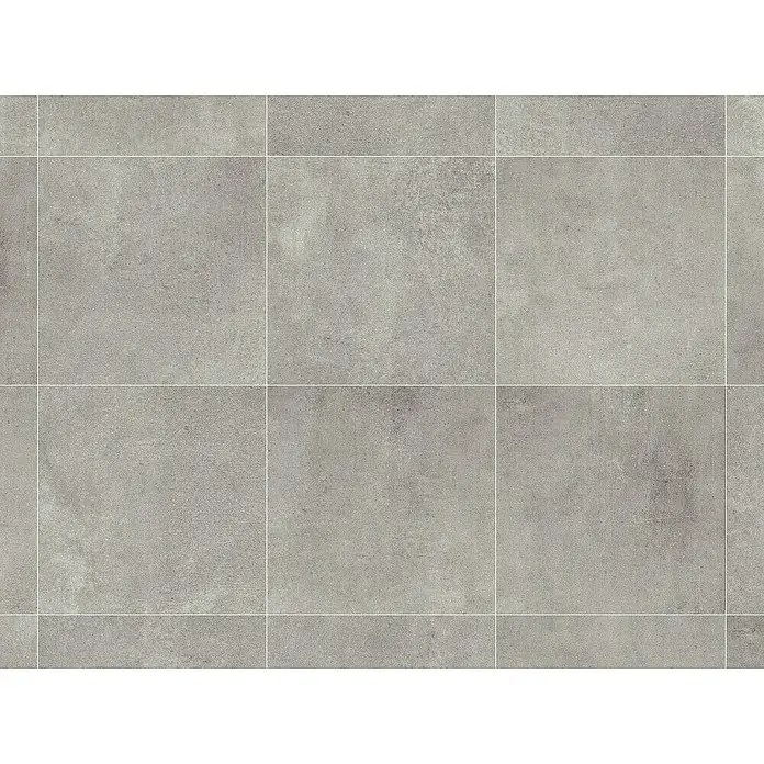 Feinsteinzeugfliese Rimini - 60 x 60 cm, Grigio, Matt - Graue Keramikfliesen mit subtiler Textur und hellen Fugenlinien, ideal für moderne Innenräume.