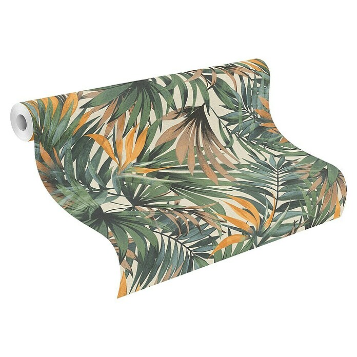 FREUNDIN HOME COLLECTION III Vliestapete (Weiß/Grün, Floral, 10,05 x 0,53 m)