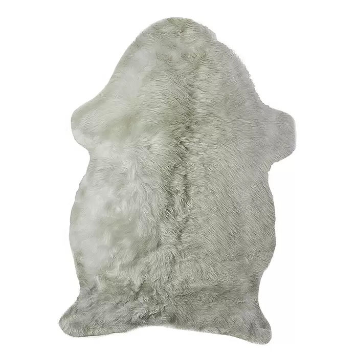 Lammfell - Weiß, Länge: 80 cm, 100 % Echtfell - Weiches, helles Schaffell als Teppich mit zotteliger Textur, ideal für Wärme und Komfort.