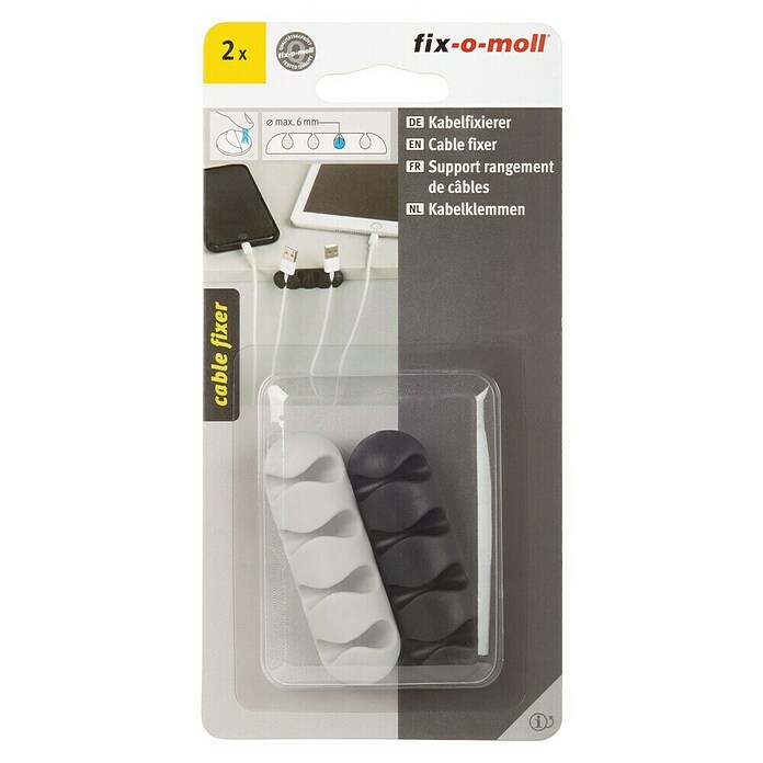 Fix-o-moll Kabelhouder (Zwart, Kunststof) | BAUHAUS