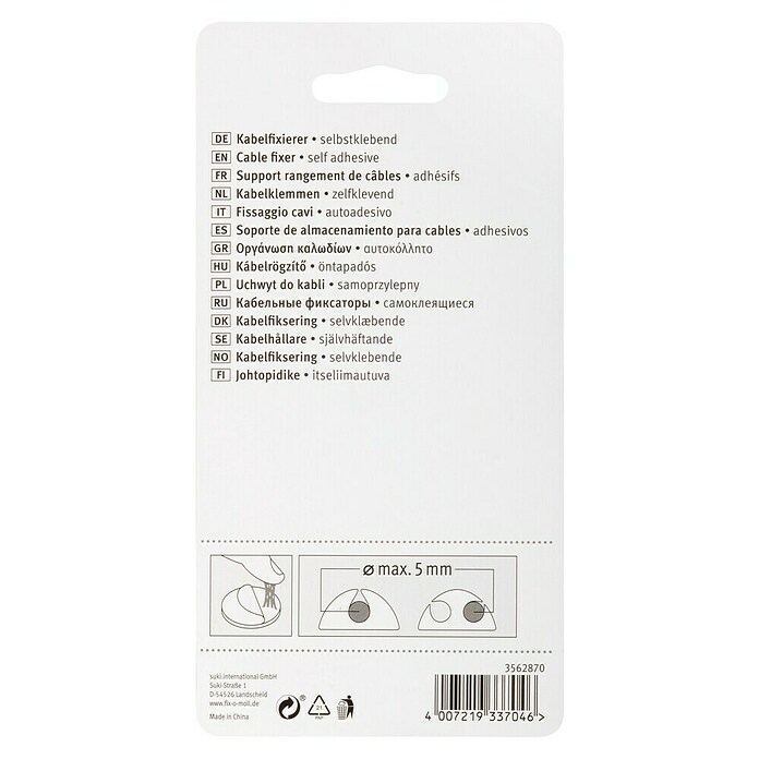Fix-o-moll Kabelhouder (Meerkleurig, Kunststof, l x b x h: 19 x 19 x 10 mm) | BAUHAUS
