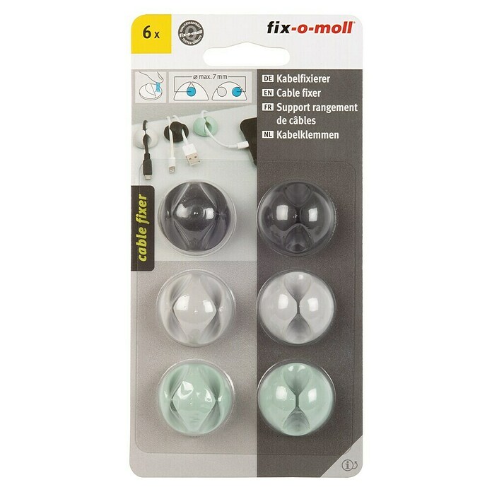 Fix-o-moll Kabelhouder (Meerkleurig, Kunststof) | BAUHAUS