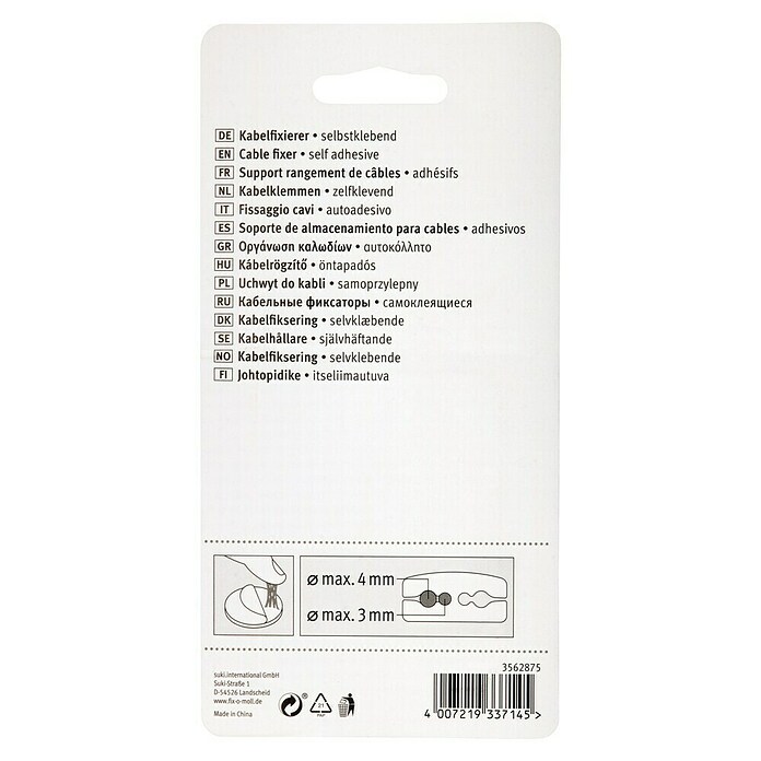 Fix-o-moll Kabelhouder (Meerkleurig, Kunststof, l x b x h: 25 x 25 x 12 mm) | BAUHAUS