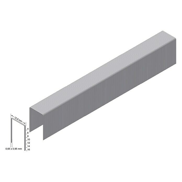 Prebena Heftklammer Typ A (Länge: 10 mm, Rückenbreite: 12,9 mm, 3.000 Stk.) | BAUHAUS