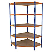 Simonrack Maderclick Estantería esquinera Corner (Al x An x Pr: 180 x 90 x 50 cm, Capacidad de carga por balda: 200 kg, Número de baldas: 5 ud., Inserción, Azul/Naranja) | BAUHAUS