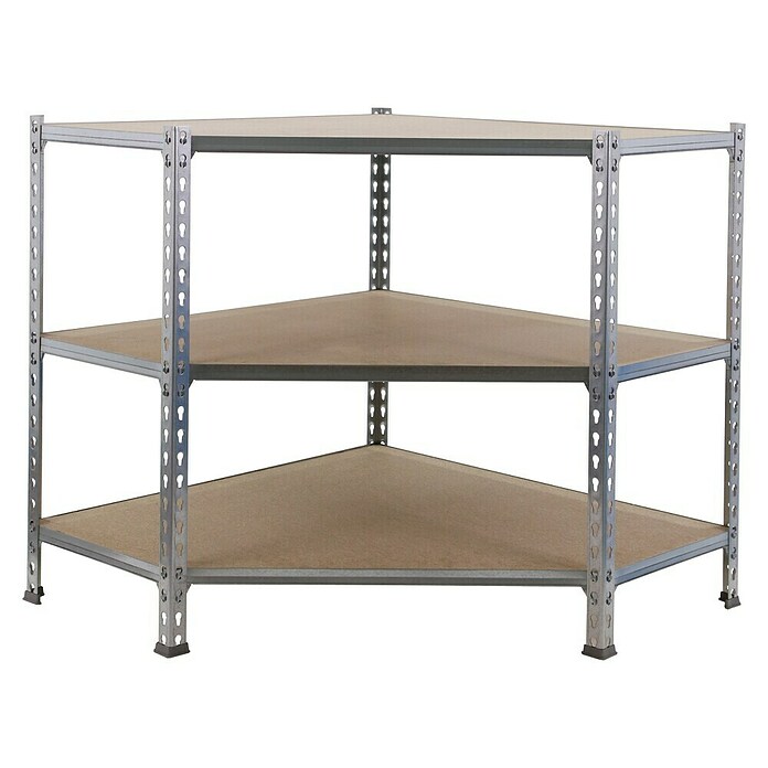 Simonrack Maderclick Estantería esquinera Corner (Al x An x Pr: 90 x 90 x 40 cm, Capacidad de carga por balda: 200 kg, Número de baldas: 3 ud., Inserción, Galvanizado) | BAUHAUS