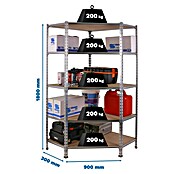 Simonrack Maderclick Estantería esquinera Corner (Al x An x Pr: 180 x 90 x 30 cm, Capacidad de carga por balda: 200 kg, Número de baldas: 5 ud., Inserción, Galvanizado) | BAUHAUS