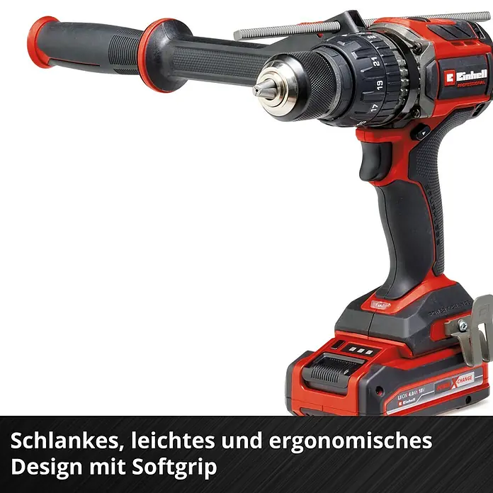 Einhell Professional Power X-Change 18V Akku-Schlagbohrschrauber TP-CD 18/120 Solo - 18 V, Ohne Akku, 120 Nm - Akku-Bohrschrauber Einhell Professional mit schlankem, leichtem Design und Softgrip für komfortables Arbeiten.