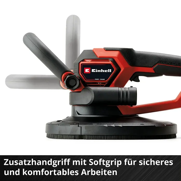 Einhell Professional Power X-Change 18V Akku-Trockenbauschleifer TP-DWS 18/225 Li BL Solo - 18 V, Ohne Akku - Das Bild zeigt einen Einhell Trockenbauschleifer mit Softgriff für sicheres und komfortables Arbeiten.