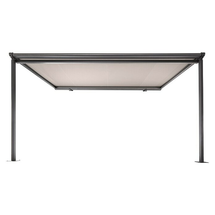 Sunfun Pergolamarkise (3 x 4 x 2,1 m, Anthrazit Metallic, Farbe Dach: Grau)