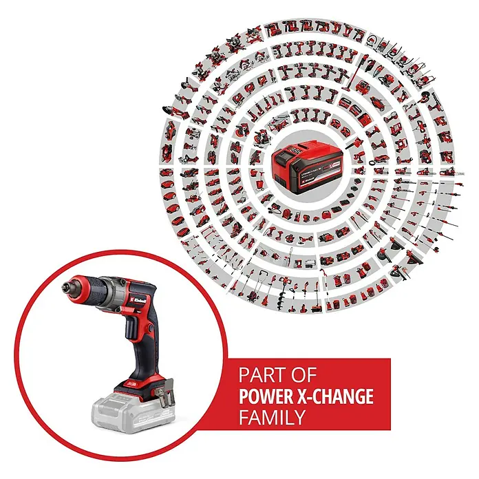 Einhell Professional Power X-Change 18V Akku-Trockenbauschrauber Professional TP-DY 18 LI BL - 18 V, Ohne Akku, 0 U/min - 5.000 U/min - Akku-Bohrschrauber der Power X-Change Familie mit rotem und schwarzem Design, ideal für verschiedene Schraub- und Bohrarbeiten.