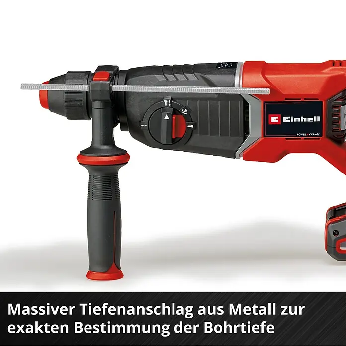 Einhell Professional Power X-Change 18V Akku-Kombihammer TP-HD 18/26 D Li BL-Solo - 18 V, Ohne Akku, 2,6 J - Einhell Akku-Bohrhammer mit massivem Tiefenanschlag aus Metall zur exakten Bestimmung der Bohrtiefe.