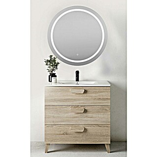 Conjunto de mueble de baño Sofía (Ancho total del mueble de baño: 80 cm, Roble bardolino)