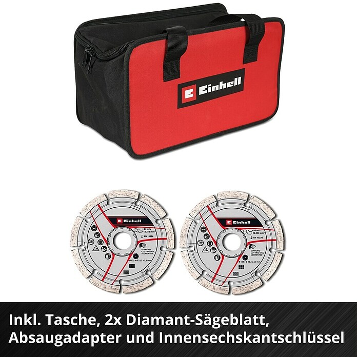 Einhell Power X-Change 18V Akku-Mauernutfräse (36 V, Durchmesser Schleifscheibe: 125 mm) | BAUHAUS