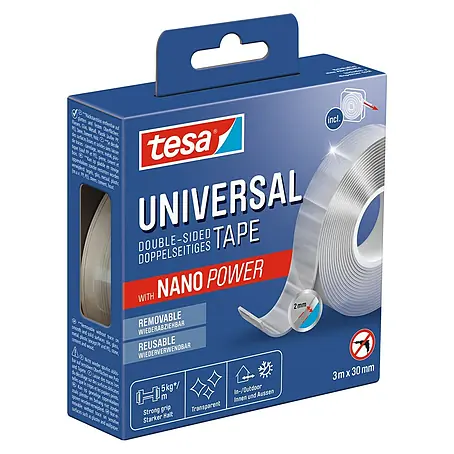 Tesa  Doppelseitiges Klebeband Universal Tape with Nano Power