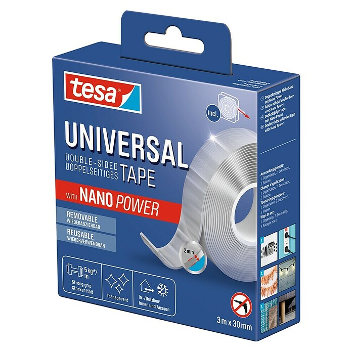 Tesa Doppelseitiges Klebeband Universal Tape with Nano Power (3 m x 30 mm) | BAUHAUS