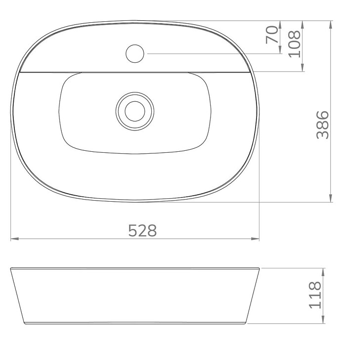 Artysan Lavabo de sobremesa Ovalado (52,8 x 38,6 cm, Blanco) | BAUHAUS