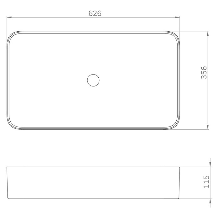 Artysan Lavabo de sobremesa Rectangular (62,6 x 35,6 cm, Blanco) | BAUHAUS