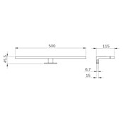 Artysan Aplique LED para espejo (4,71 W, 11,5 x 50 x 6,7 cm, Negro) | BAUHAUS