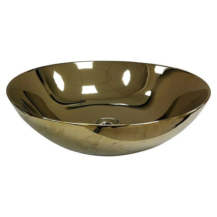 Artysan Lavabo de sobremesa Curvado (Diámetro: 40,2 cm, Dorado) | BAUHAUS