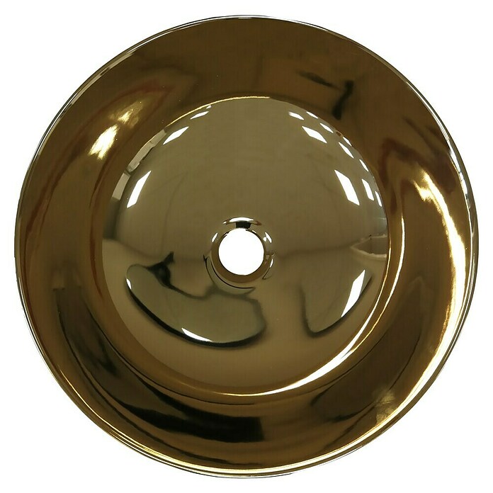 Artysan Lavabo de sobremesa Curvado (Diámetro: 40,2 cm, Dorado) | BAUHAUS