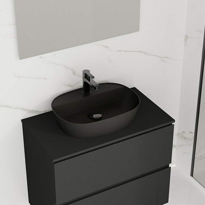 Artysan Lavabo de sobremesa Ovalado (52,8 x 38,6 cm, Negro) | BAUHAUS