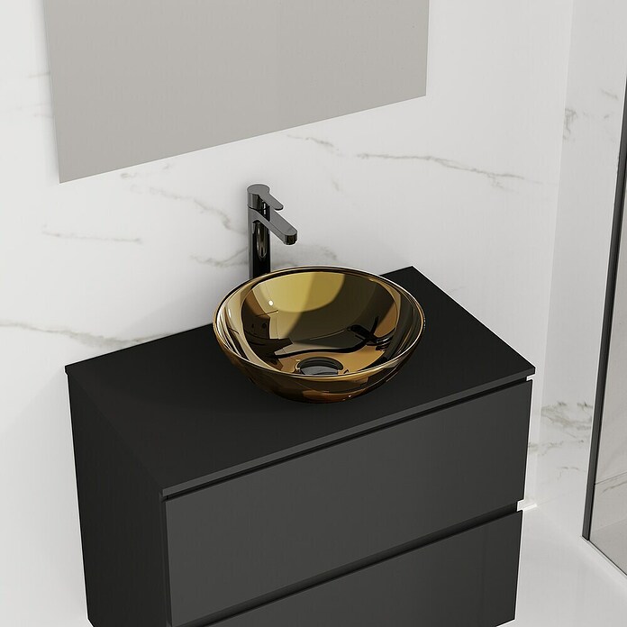 Artysan Lavabo de sobremesa Curvado (Diámetro: 40,2 cm, Dorado) | BAUHAUS
