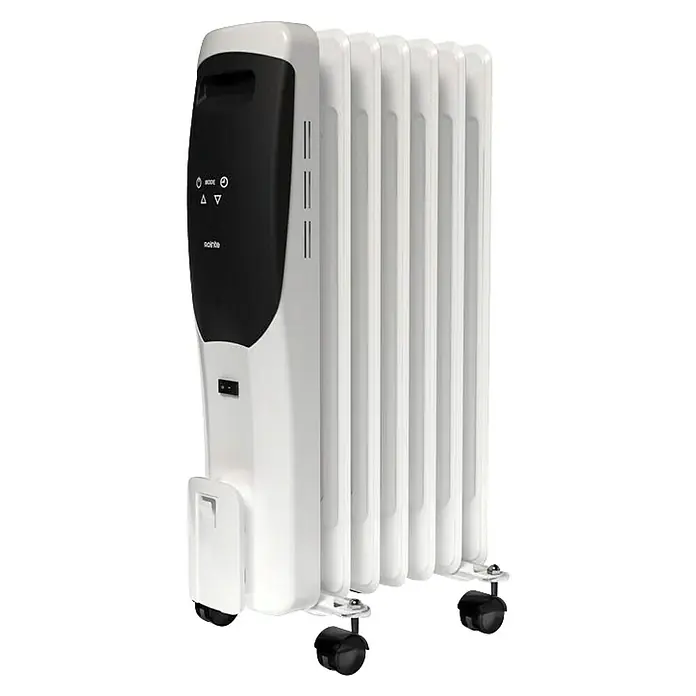 Rointe Radiador de aceite Lorent - 1.500 W, Blanco/Negro, 15 x 35 x 58 cm - Radiador de aceite blanco con panel de control negro y ruedas para facilitar la movilidad. Perfecto para calentar cualquier espacio.