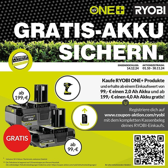 Ryobi ONE+ Akku-Laubbläser RY18BLA-0 (18 V, Li-Ionen, Ohne Akku, Blasgeschwindigkeit: 145 km/h) | BAUHAUS