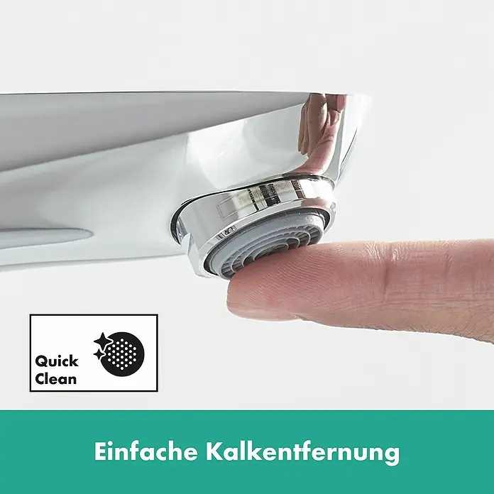 Hansgrohe Focus Waschtischarmatur 100 Coolstart - Chrom, Höhe: 17,7 cm - Kalkentfernung leicht gemacht: Der Wasserhahn mit Quick Clean Technologie sorgt für eine einfache und schnelle Reinigung von Kalkablagerungen.