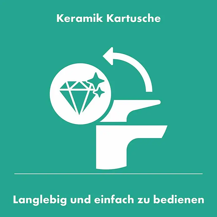 Hansgrohe Logis Waschtischarmatur 70 - Chrom, Mit Ablaufgarnitur - Bild einer Keramik Kartusche, die langlebig und einfach zu bedienen ist.