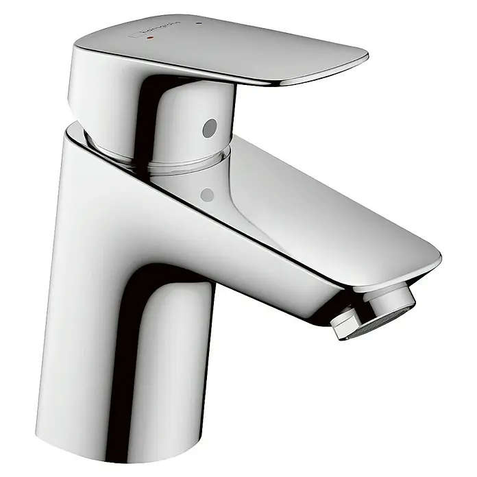 Hansgrohe Logis Waschtischarmatur 70 - Chrom, Mit Ablaufgarnitur - Glänzender, verchromter Hansgrohe Waschtischmischer mit modernem Design und präziser Wassersteuerung für jedes Badezimmer.